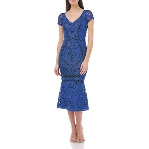 NEW JS Collections Soutache Keyhole Back Dress Blue Size 2